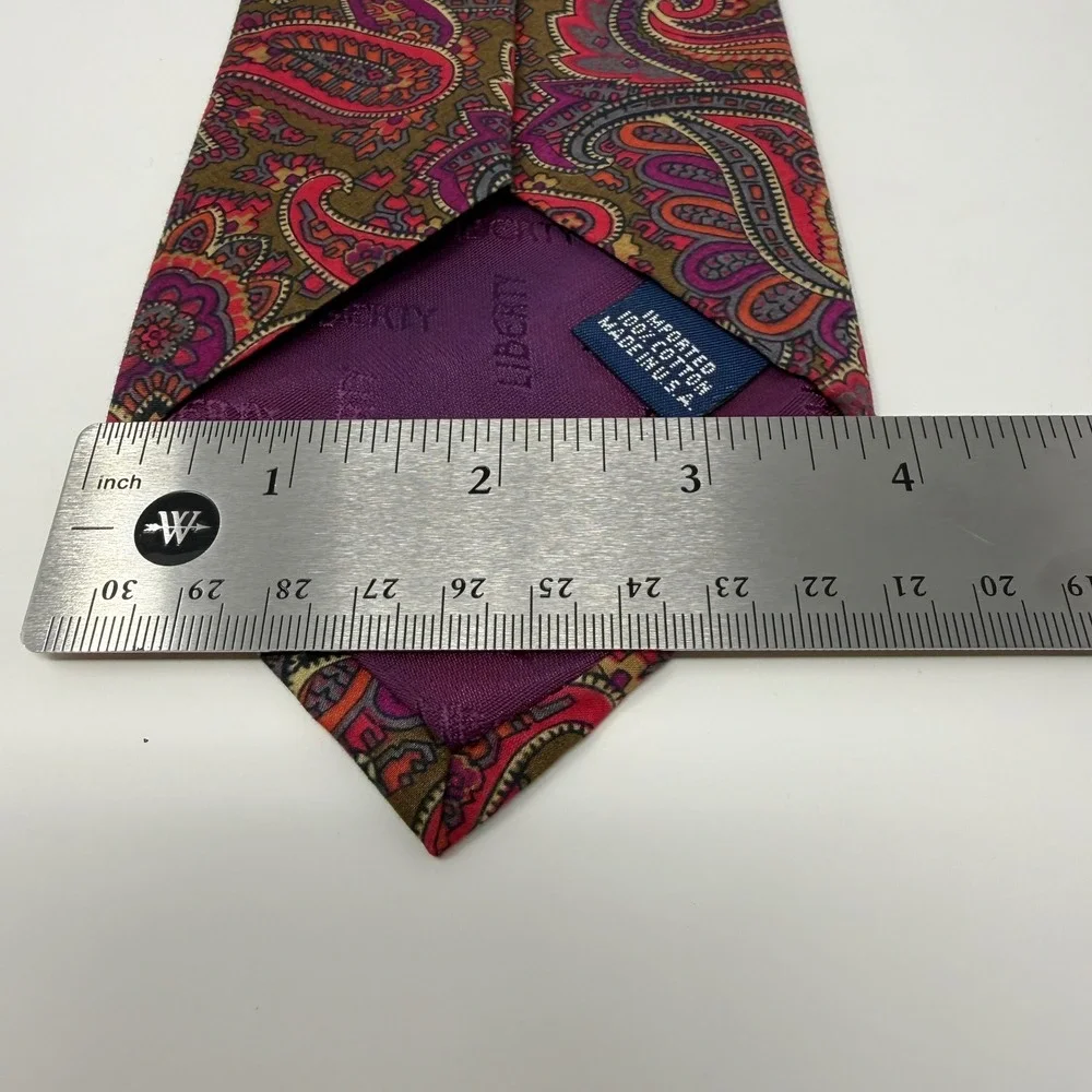 Liberty of London Necktie Mens OS‎ Multicolor Paisley 100% Cotton Made in USA